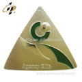 New design products free sample casting triangle shape enamel metal custom pin badges